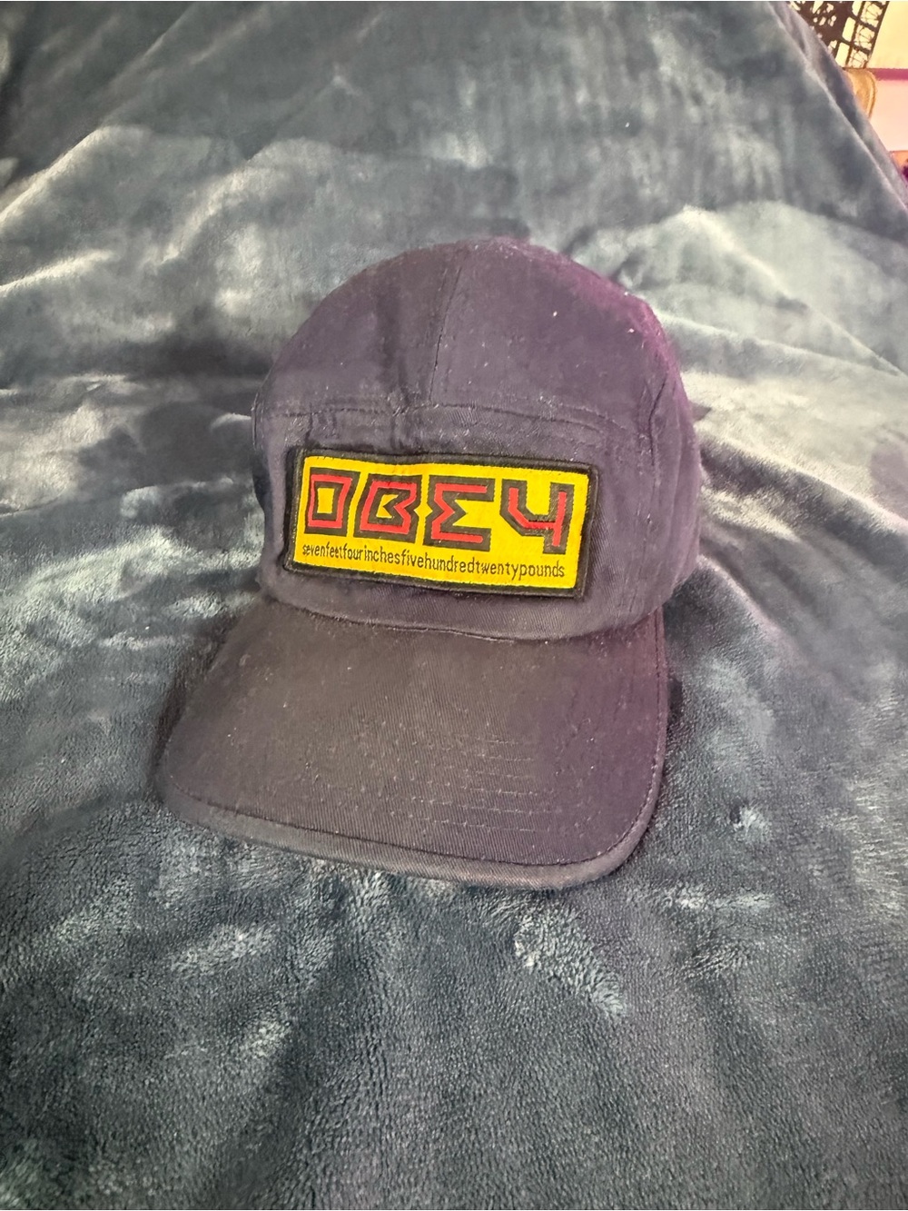 Obey Blue Cap with Yellow Red Logo Patch